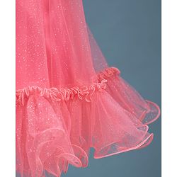 Babyhug Mesh Woven Sleeveless A-Line Party Dress With Floral Applique - Pink