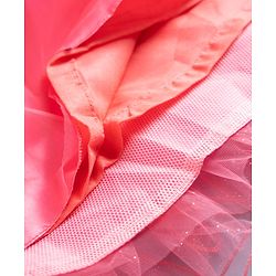Babyhug Mesh Woven Sleeveless A-Line Party Dress With Floral Applique - Pink