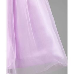 Babyhug Mesh Woven Sleeveless Party Dress With Floral Corsage & Sequin Detailing - Lavender