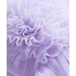 Babyhug Mesh Woven Sleeveless Party Dress With Floral Corsage - Lavender