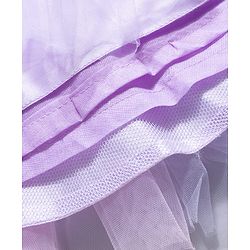 Babyhug Mesh Woven Sleeveless Party Dress With Floral Corsage - Lavender