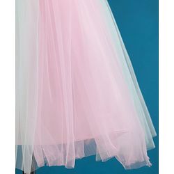 Babyhug Mesh Woven Sleeveless Party Dress With Floral Corsage - Pink