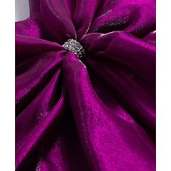 Babyhug Tussor Woven Sleeveless Party Dress With Bow Applique - Wine