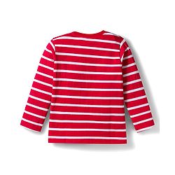 Babyhug Cotton Knit Full Sleeves Striped T-Shirts with Animal Print Pack of 3 - Blue White & Red