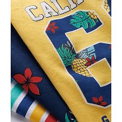Babyhug Cotton Knit Sleeveless Tank T-Shirts with Tropical Theme Print & Stripes Pack of 3 - Multicolor