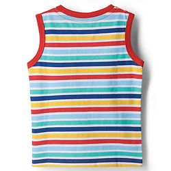 Babyhug Cotton Knit Sleeveless Tank T-Shirts with Tropical Theme Print & Stripes Pack of 3 - Multicolor