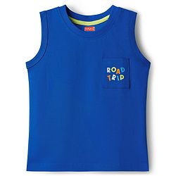 Babyhug Cotton Knit Sleeveless Tank T-Shirts with Vehicle Print & Stripes Pack of 3 - Multicolor
