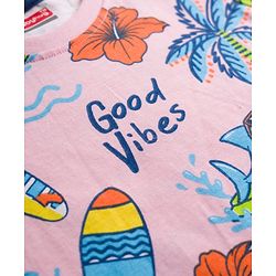 Babyhug Cotton Knit Half Sleeves T-Shirt with Beach Theme Print - Multicolor