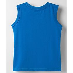 Babyhug Cotton Knit Sleeveless Cut & Sew Tank T-Shirt with Dino Print - Multicolor
