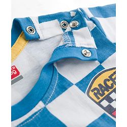 Babyhug Cotton Knit Half Sleeves T-Shirt with Racer Club Print - Multicolor