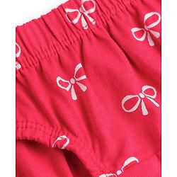 Babyhug 100% Cotton Knit Panties With Bow Print Pack of 3 - Red, Navy Blue & White