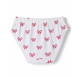 Babyhug 100% Cotton Knit Panties With Bow Print Pack of 3 - Red, Navy Blue & White