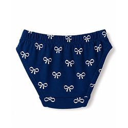 Babyhug 100% Cotton Knit Panties With Bow Print Pack of 3 - Red, Navy Blue & White