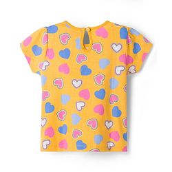 Babyhug Cotton Knit Half Sleeves T-Shirts With Heart & Text Print Pack of 2 - Multcolor
