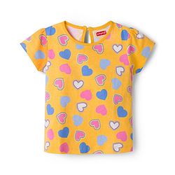 Babyhug Cotton Knit Half Sleeves T-Shirts With Heart & Text Print Pack of 2 - Multcolor