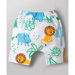 Babyhug Cotton Knit Half Sleeves Co-Ords T-Shirt & Shorts Night Suit Animal Print Pack of 2 - Multicolour