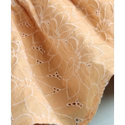 Babyhug Cotton Woven Frocks with Inner Tee Embroidered Beige 9-12 Months