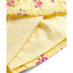 Babyhug Cotton Woven Frill Sleeves Frock with Floral Print - Cream