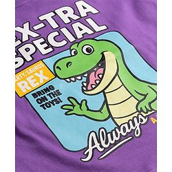 Babyhug 100% Cotton Knit Half Sleeves T-Shirt With Dino Print - Purple