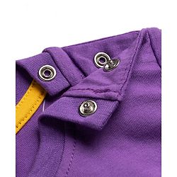 Babyhug 100% Cotton Knit Half Sleeves T-Shirt With Dino Print - Purple
