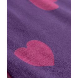 Babyhug Cotton Knit Half Sleeves Hearts Printed Nighty - Purple
