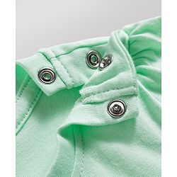 Babyhug Cotton Knit Half Sleeves T-Shirt & Capri Night Suit with Butterfly Print - Pink & Mint