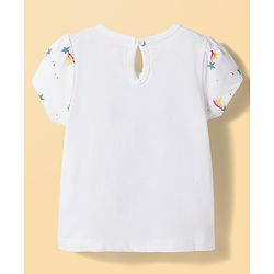Babyhug Cotton Knit Half Sleeves T-Shirt & Capri Night Suit with Unicorn Print & Applique- Pink