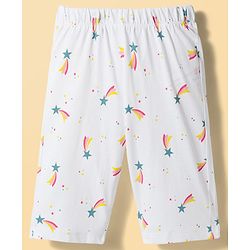 Babyhug Cotton Knit Half Sleeves T-Shirt & Capri Night Suit with Unicorn Print & Applique- Pink