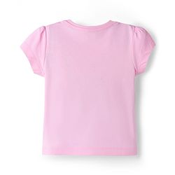 Babyhug 100% Cotton Knit Half Sleeves T-Shirt & Capri Night Suit With Kitty Print - Pink