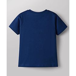 Babyhug Cotton Knit Half Sleeves Tiger Printed T-Shirt & Shorts Night Suit - Navy Blue