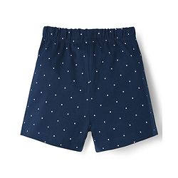 Babyhug Cotton Knit Half Sleeves Shirt & Shorts Night Suit with Cat Print - Navy Blue