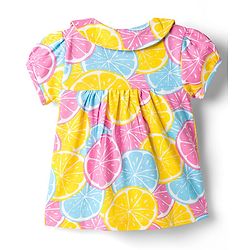 Babyhug Cotton Knit Half Sleeves Top & Shorts Co-ord Night Suit with Lime Print - Multicolor