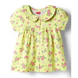 Babyhug Cotton Knit Half Sleeves Top & Shorts Co-ord Night Suit with Floral Print - Green