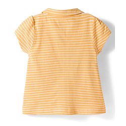 Babyhug Cotton Knit Half Sleeves Front Open Top & Shorts Night Suit Set - Orange