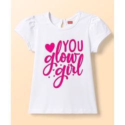 Babyhug 100% Cotton Knit Half Sleeves T-Shirts With Text & Polka Dots Print Pack of 2 - Multicolor