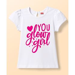 Babyhug 100% Cotton Knit Half Sleeves T-Shirts With Text & Polka Dots Print Pack of 2 - Multicolor