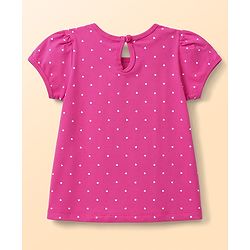 Babyhug 100% Cotton Knit Half Sleeves T-Shirts With Text & Polka Dots Print Pack of 2 - Multicolor