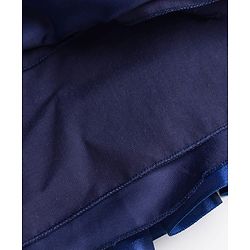 Babyhug Mesh Woven Sleeveless Solid Party Dress With Bow Applique - Navy Blue