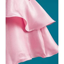 Babyhug Tussar Woven Sleeveless Party Dress With Heavy Sequins Bow Detailing - Pink