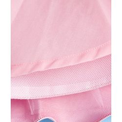 Babyhug Tussar Woven Sleeveless Party Dress With Heavy Sequins Bow Detailing - Pink