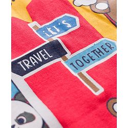 Babyhug 100% Cotton Knit Sleeveless Striped Nautical Theme & Bear Printed Tank T-Shirts Pack of 3 - Multicolour