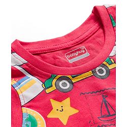 Babyhug 100% Cotton Knit Sleeveless Striped Nautical Theme & Bear Printed Tank T-Shirts Pack of 3 - Multicolour