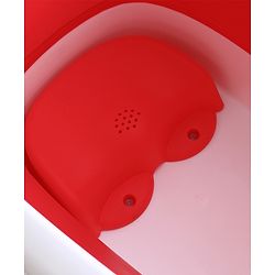 Babyhug 2-in-1 Foldable Baby Bath Tub with Bathing Chair & Soft Cushion - Red| Anti-Slip Base| Space-Saving Design| Comfortable & Safe for Newborns to Toddlers| 0-3 Years