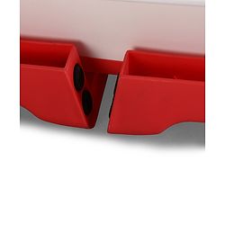 Babyhug 2-in-1 Foldable Baby Bath Tub with Bathing Chair & Soft Cushion - Red| Anti-Slip Base| Space-Saving Design| Comfortable & Safe for Newborns to Toddlers| 0-3 Years