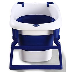 Babyhug 2-in-1 Foldable Baby Bath Tub with Bathing Chair & Soft Cushion - Red| Anti-Slip Base| Space-Saving Design| Comfortable & Safe for Newborns to Toddlers| 0-3 Years