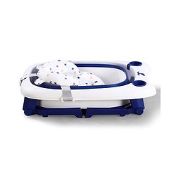 Babyhug 2-in-1 Foldable Baby Bath Tub with Bathing Chair & Soft Cushion - Red| Anti-Slip Base| Space-Saving Design| Comfortable & Safe for Newborns to Toddlers| 0-3 Years
