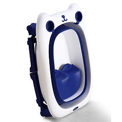 Babyhug 2-in-1 Foldable Baby Bath Tub with Bathing Chair & Soft Cushion - Red| Anti-Slip Base| Space-Saving Design| Comfortable & Safe for Newborns to Toddlers| 0-3 Years