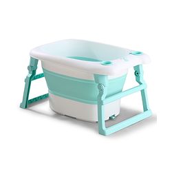 Babyhug 2-in-1 Foldable Baby Bath Tub with Bathing Chair & Soft Cushion - Red| Anti-Slip Base| Space-Saving Design| Comfortable & Safe for Newborns to Toddlers| 0-3 Years