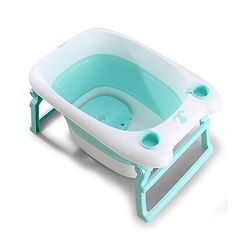 Babyhug 2-in-1 Foldable Baby Bath Tub with Bathing Chair & Soft Cushion - Red| Anti-Slip Base| Space-Saving Design| Comfortable & Safe for Newborns to Toddlers| 0-3 Years