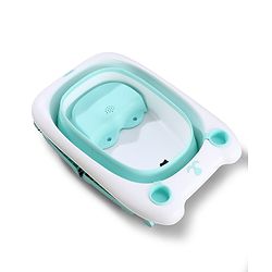 Babyhug 2-in-1 Foldable Baby Bath Tub with Bathing Chair & Soft Cushion - Red| Anti-Slip Base| Space-Saving Design| Comfortable & Safe for Newborns to Toddlers| 0-3 Years